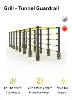 Grill and tunnel guardrail