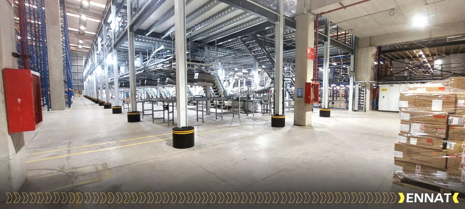 ENNAT column protectors through a CODELPA production hall
